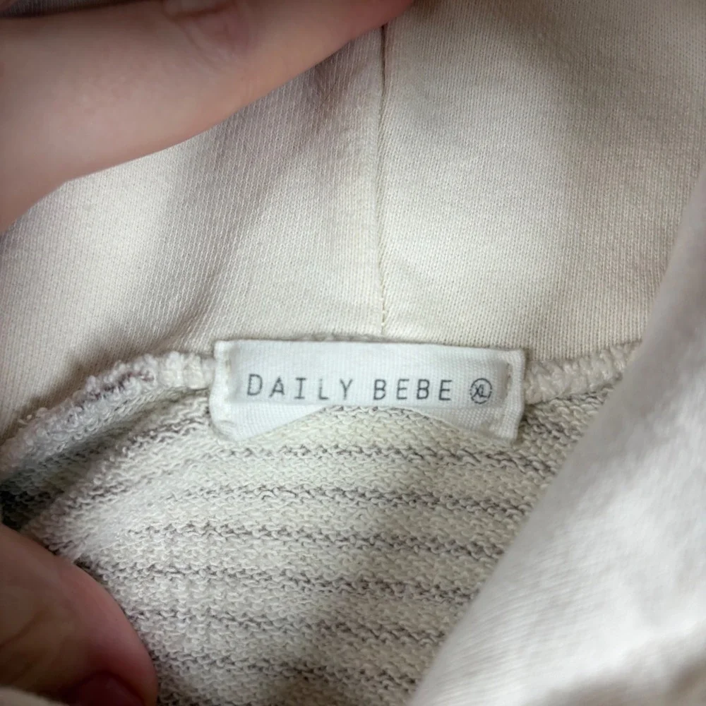 Daily Bebe Kids Striped Hoodie and‎ Joggers Set Cream Brown XL